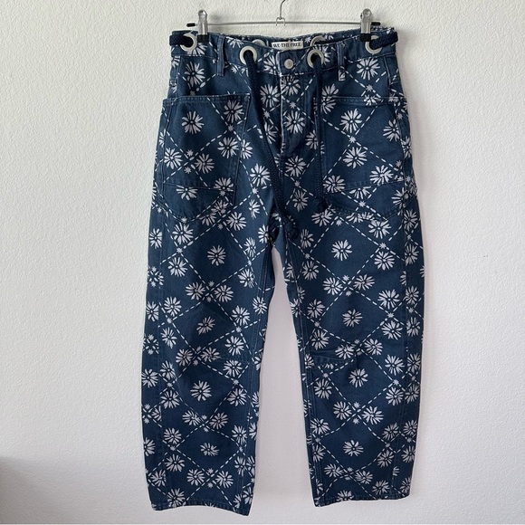 We The Free Moxie Printed Low-Slung Barrel Jeans in Wallpaper Geo SZ 26 - Picture 3 of 8